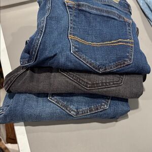 Abercrombie Kids Dark Blue and Black Skinny Jeans-3 pairs